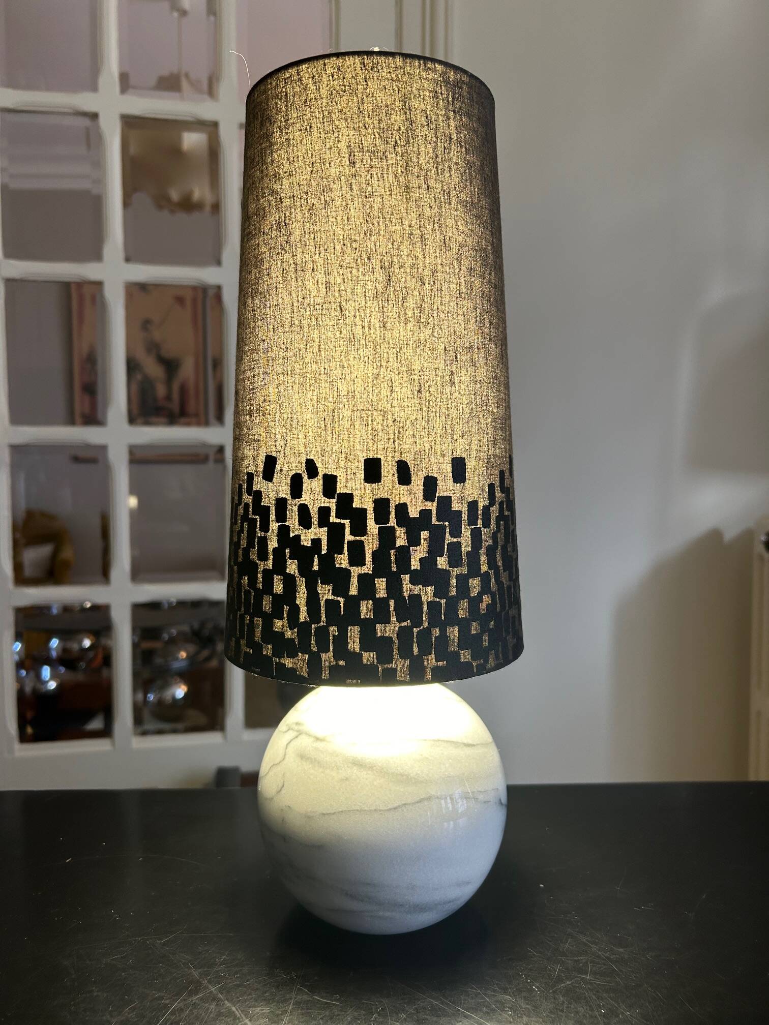 70s marble lamp
