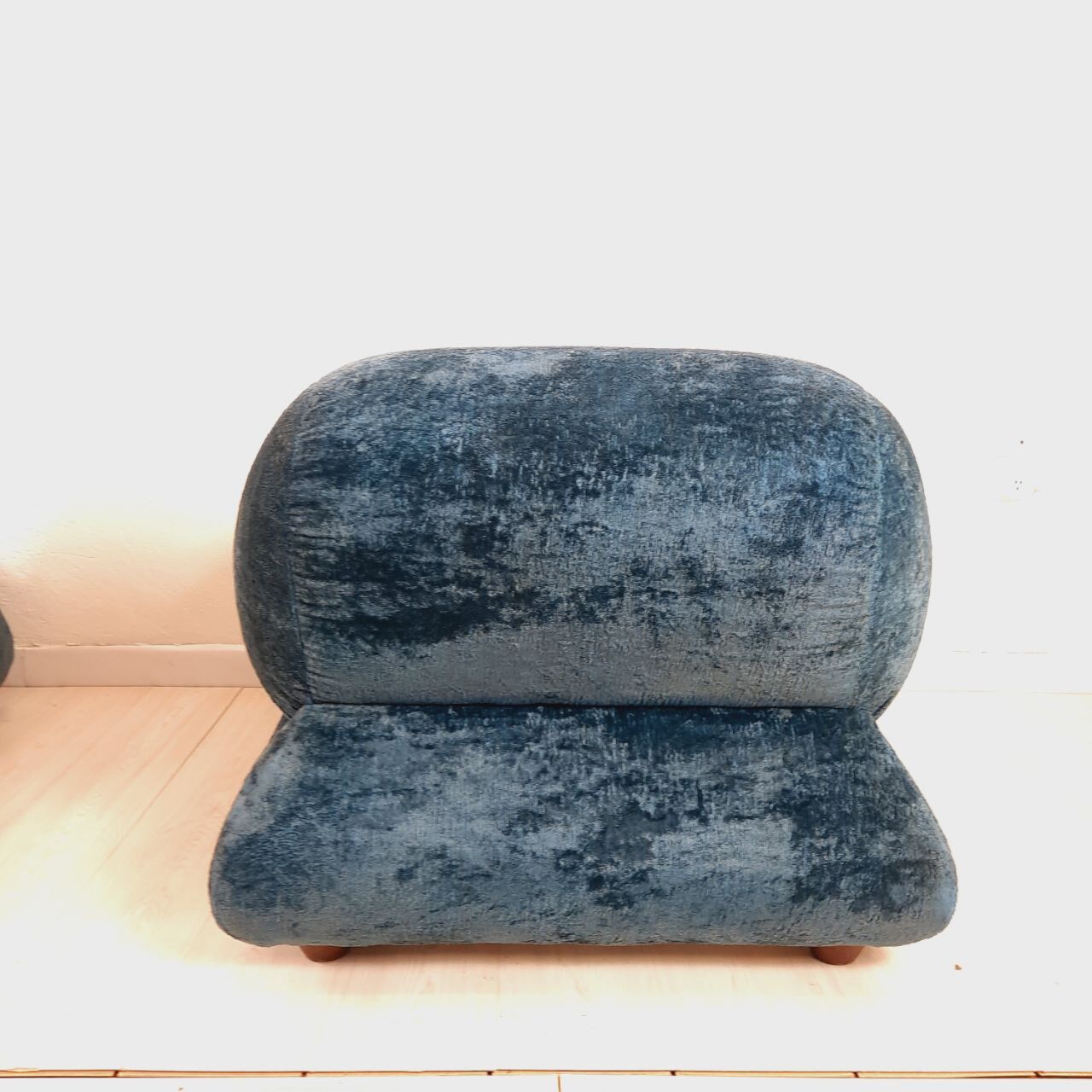 Pair of armchair - vintage - 1960s / 70s - petrol blue color.