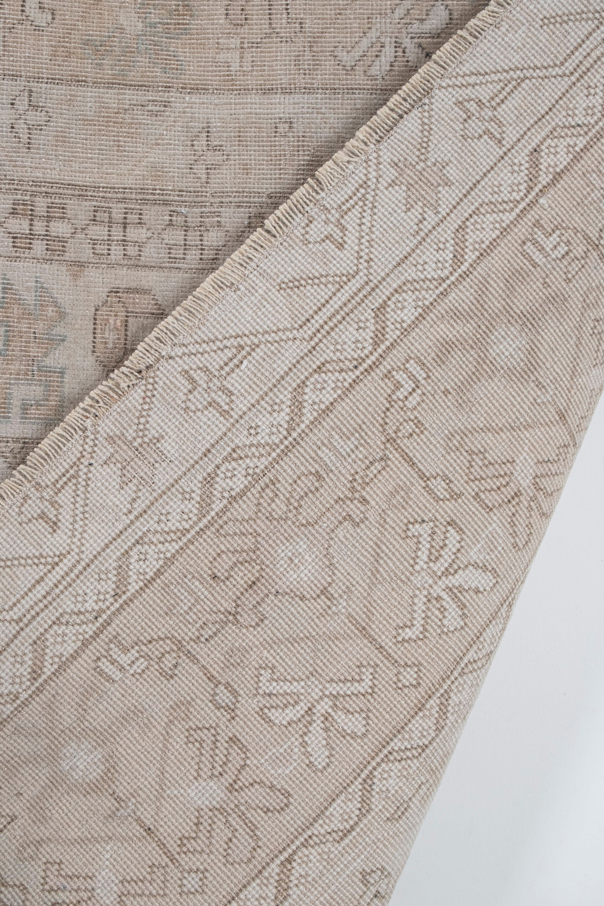 Distressed turkish oushak rug runner 100 x 285 cm