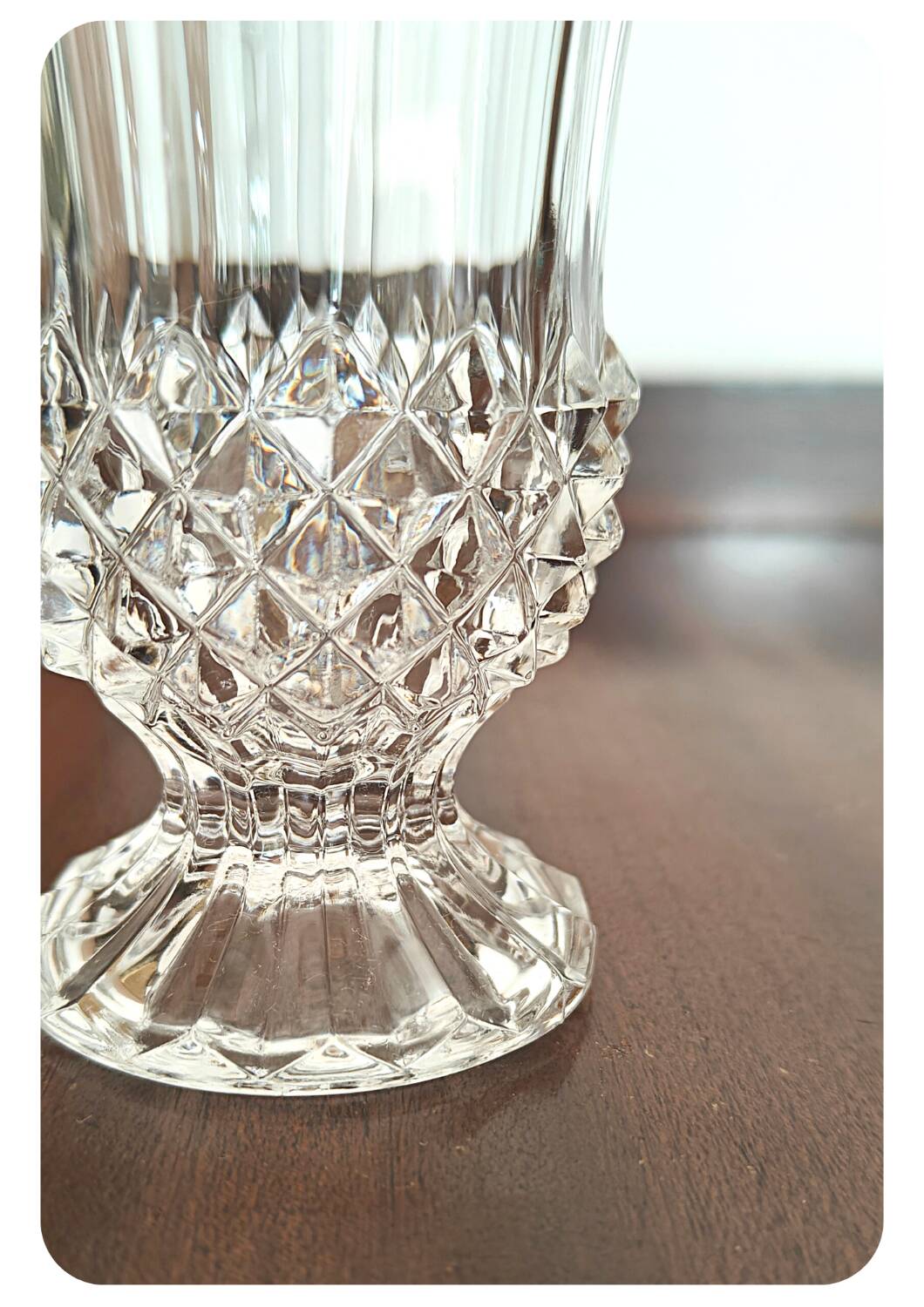Cristal d'Arques Diamond Point Patterned Tulip Vase