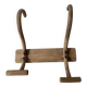 Natural wood coat and hat rack with 2 hooks