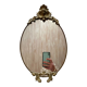 Antique oval brass crest mirror, 41x26 cm
