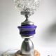 Mid Century lamp made of crystal, onyx, and marble.