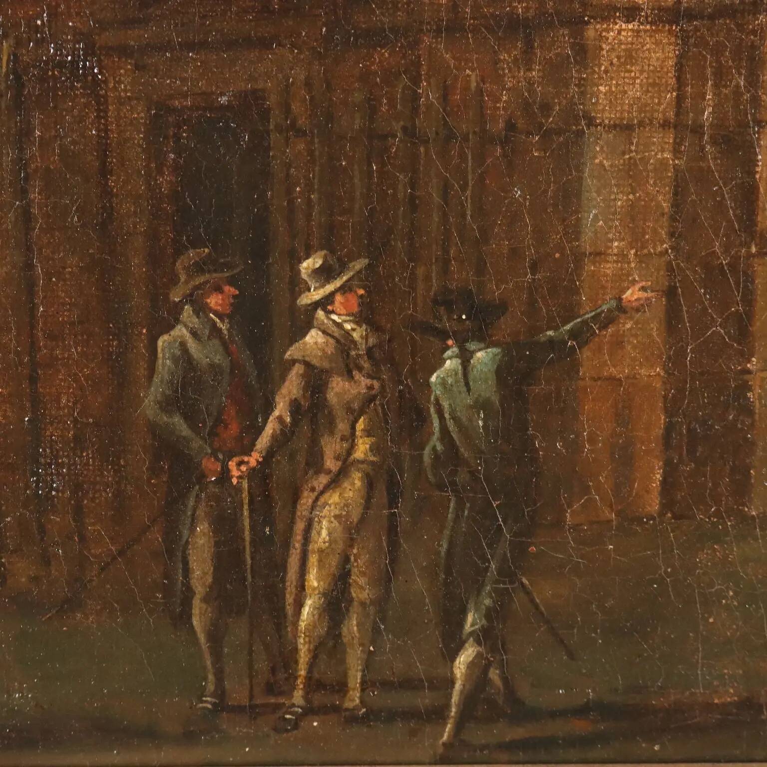 Ancient painting "Folly" oil on canvas Italy late 18th century