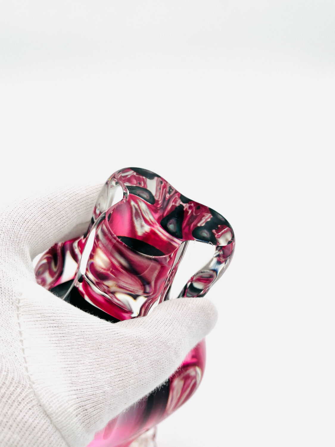 Vase - Sommerso - Josef Hospodka - Fuchsia & Prussian Blue Smoke, 1960s