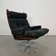 Vintage Black Alcantara Lounge Chair by Bruno Mathsson for Dux, 1960s