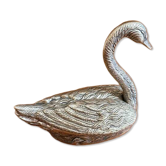 Stackable swan-shaped ashtray – Silver-plated metal 20th century