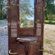 Antique oak cloakroom or coat rack