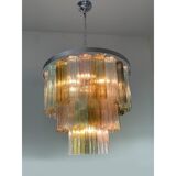 Contemporary Tronchi Murano Multicolor Glass Chandelier, Set of 2 or a Pair of Chandeliers