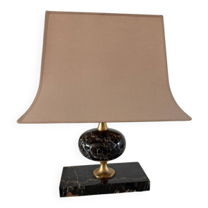 Lampe marbre noir Portoro - barbier