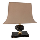 Lampe marbre noir Portoro 1970’s Philippe Barbier