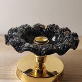 Black and gold Murano flower wall light