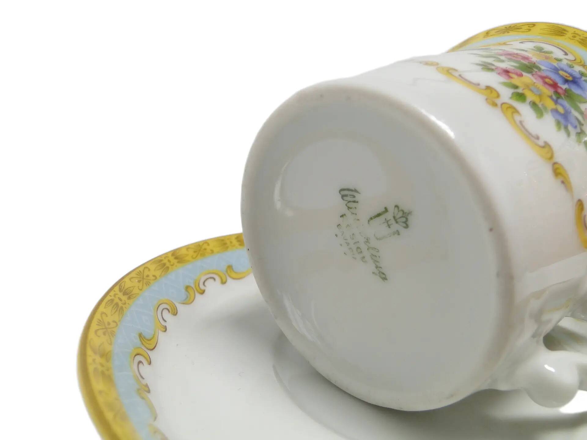 Cup with saucer, art nouveau, porcelain, Germany, 1950s