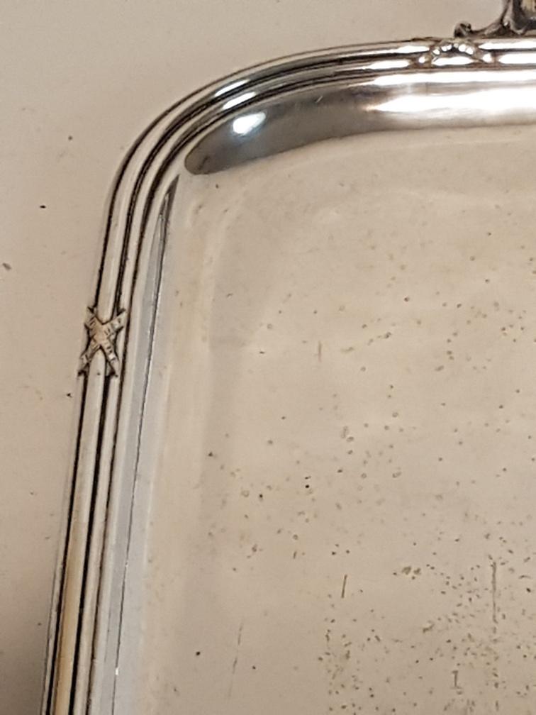 Louis XVI style silver metal tray