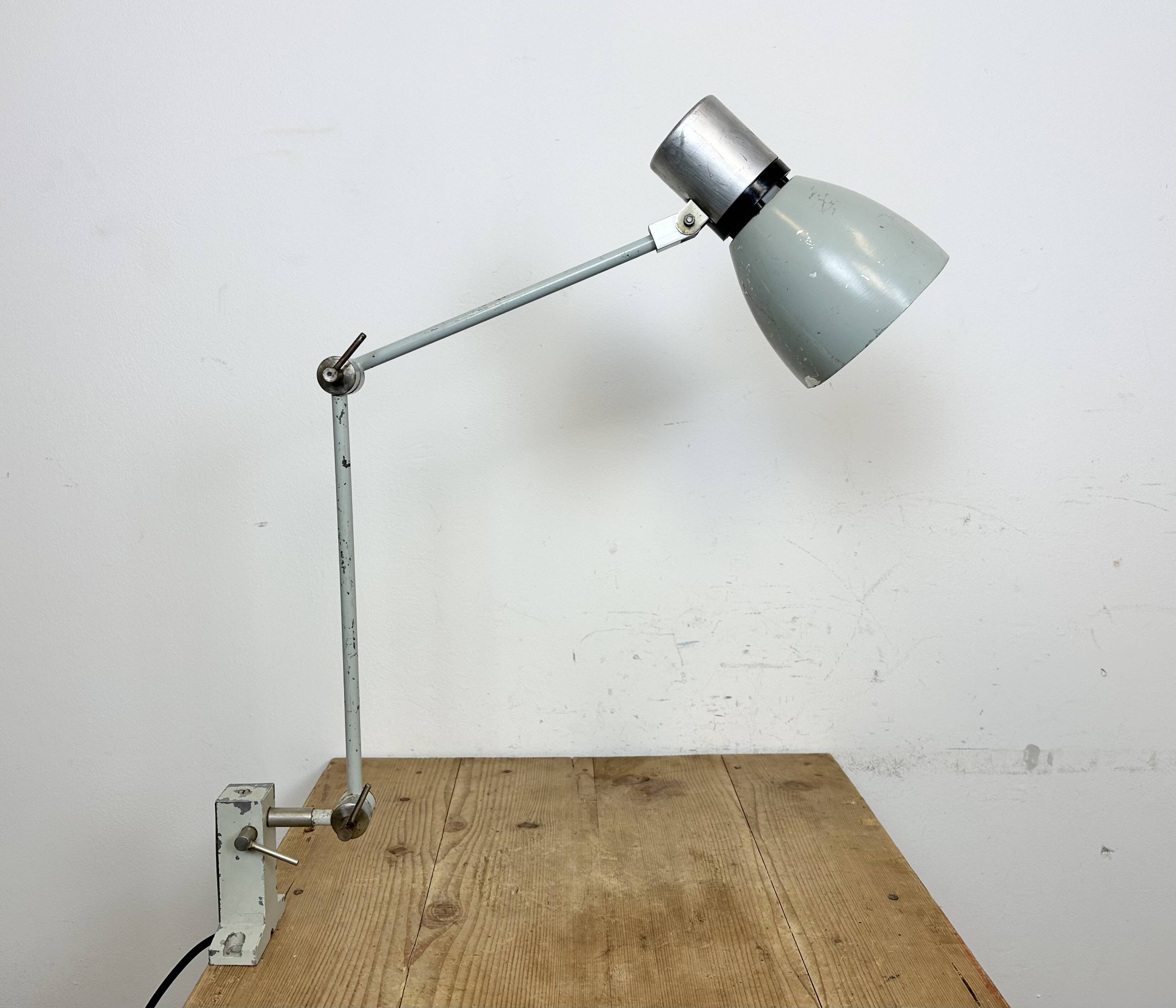 Lampe de Bureau Industrielle Grise d'Elektrosvit, 1970s