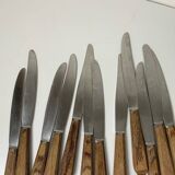 12 wooden handle knives