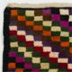 Colorful Vintage Hand-Knotted Turkish Tulu Rug with Checkered Design. 100% Wool