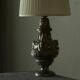 Antique Table Lamp in Patinated Brass and Silver, 19th Century