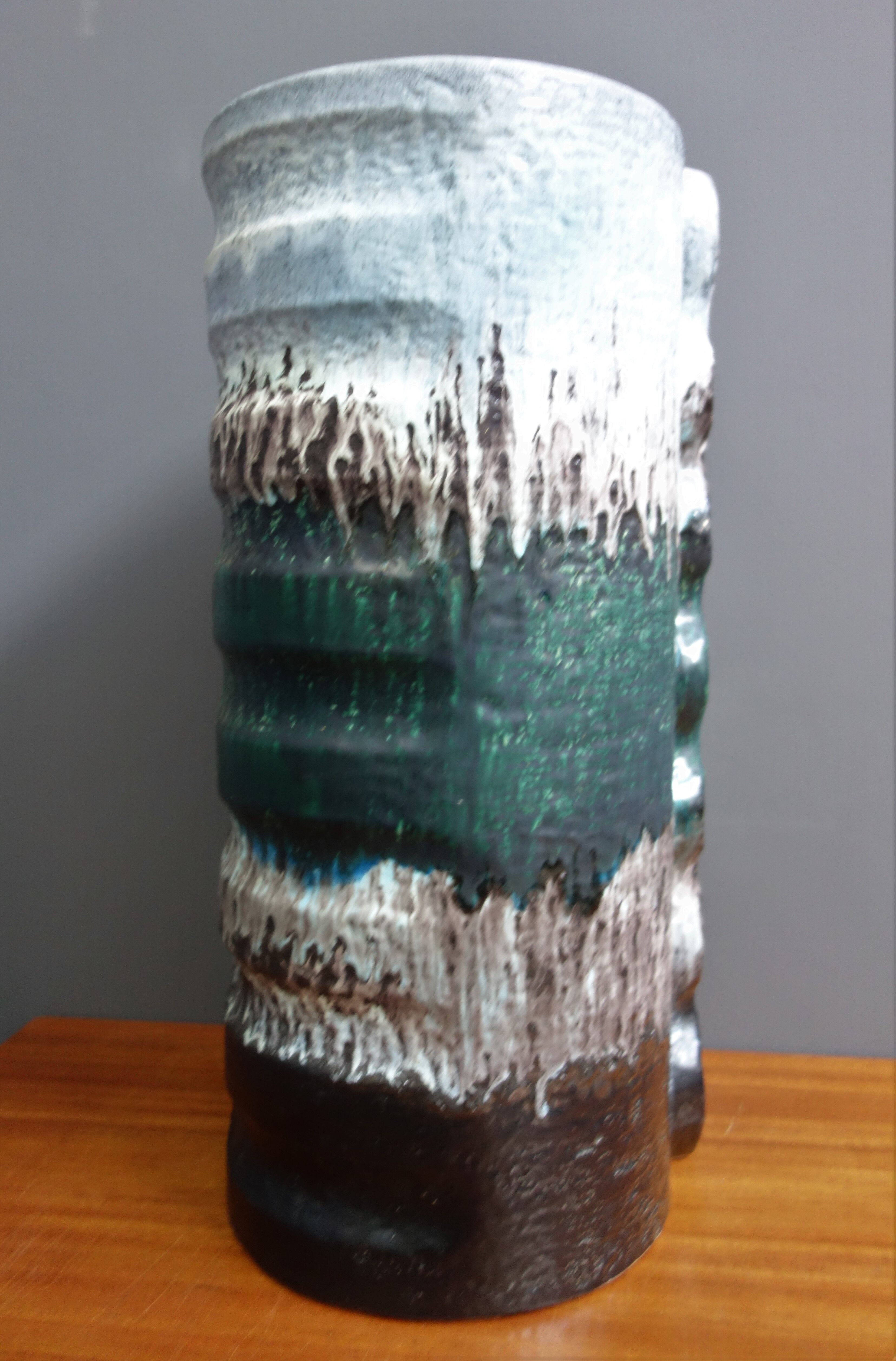 Green and white floor vase by Dumler & Breiden 1970s