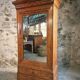 Antique French Louis Philippe wardrobe / wardrobe – elm and oak, mirrored door, 19th century