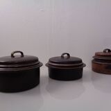 Finnish Ruska Soup Bowls with Lids by Ulla Procope for Arabia, Set of 3, 1960s, Set of 3