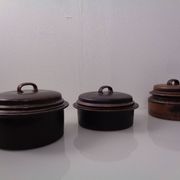 Finnish Ruska Soup Bowls with Lids by Ulla Procope for Arabia, Set of 3, 1960s, Set of 3