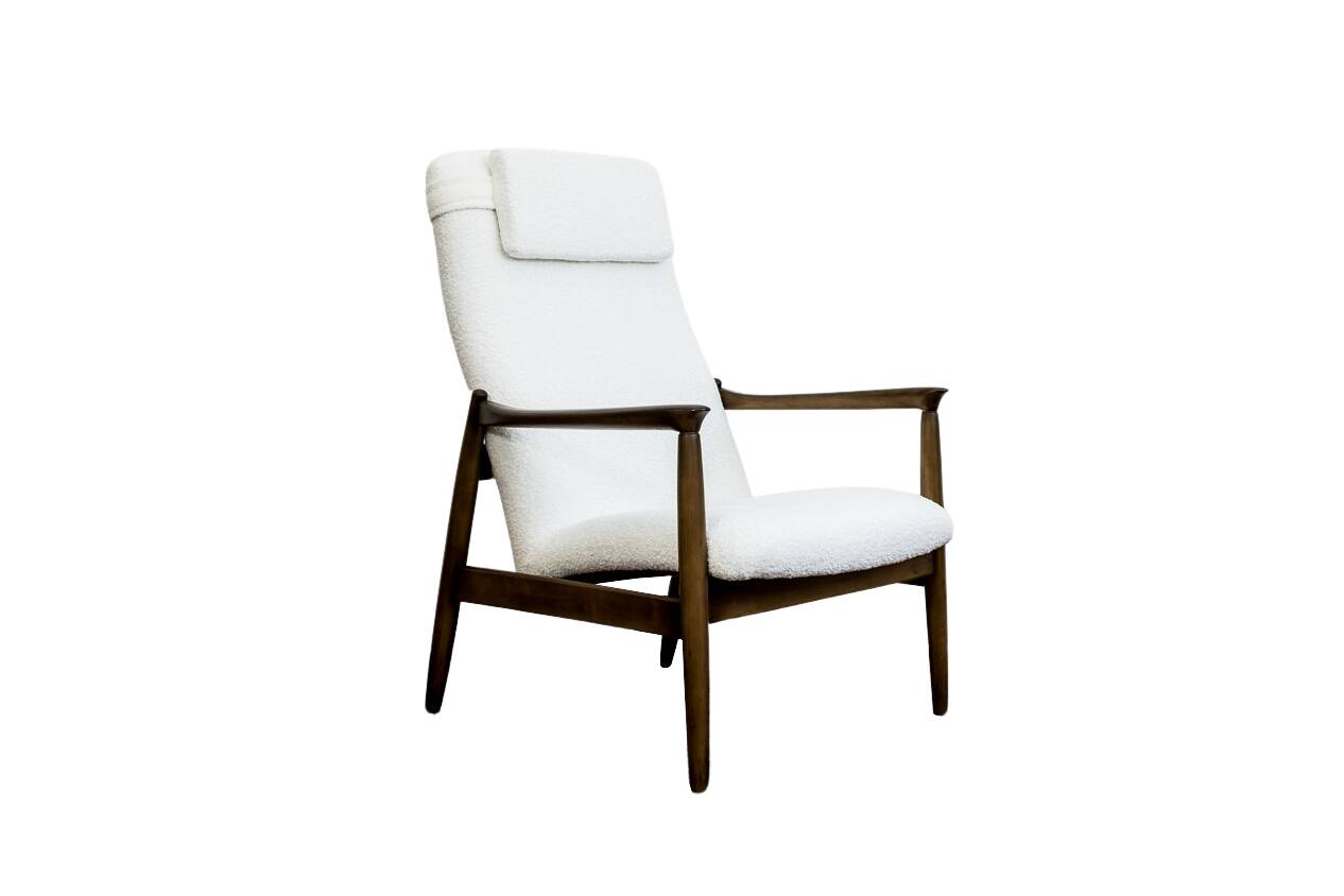 Mid Century Modern High Back Armchair By Edmund Homa, Gfm, Poland, 1960's