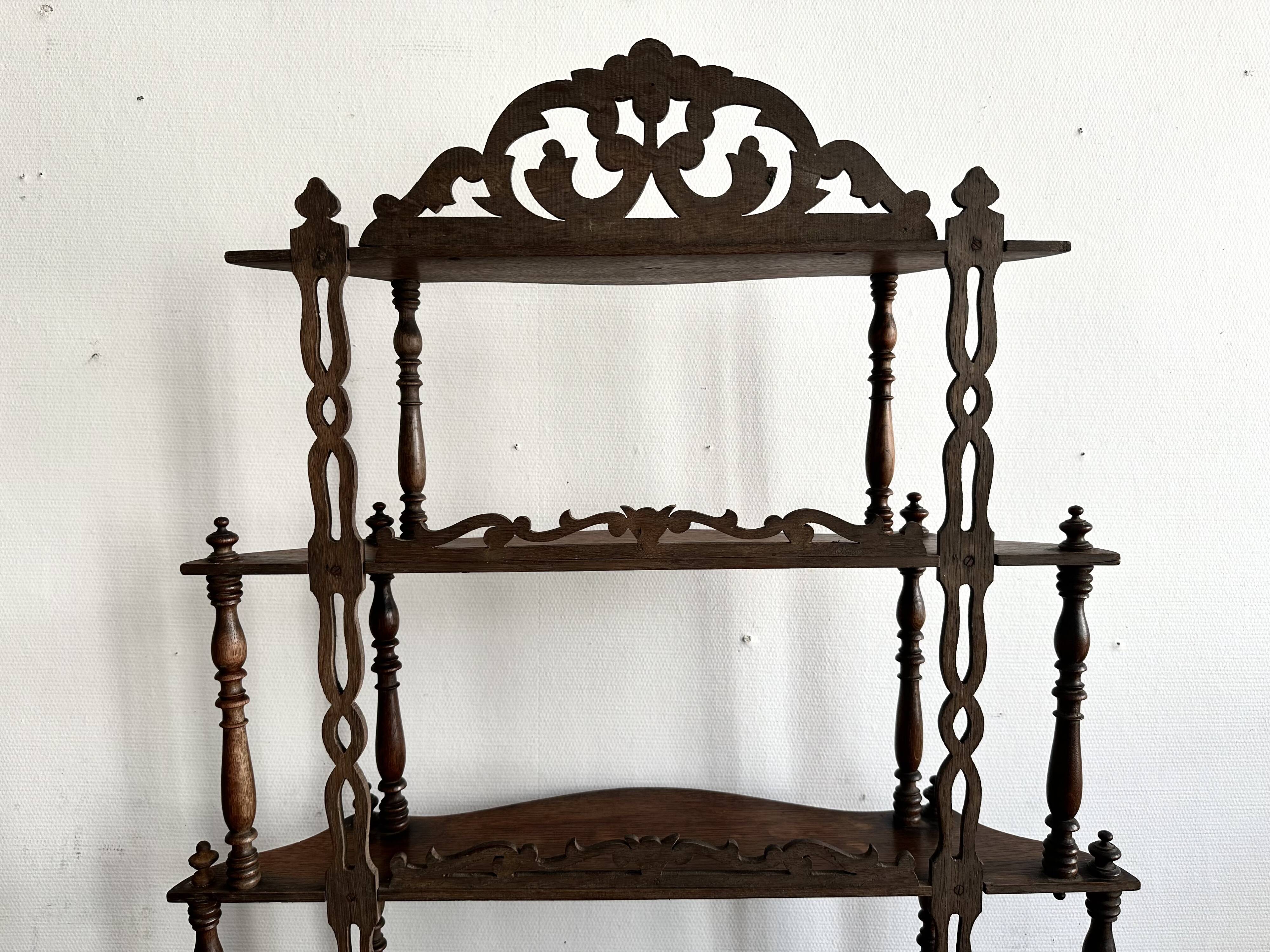 Large Napoleon III turned wood shelf, France 19th century