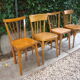 Lot of four old bistro chairs