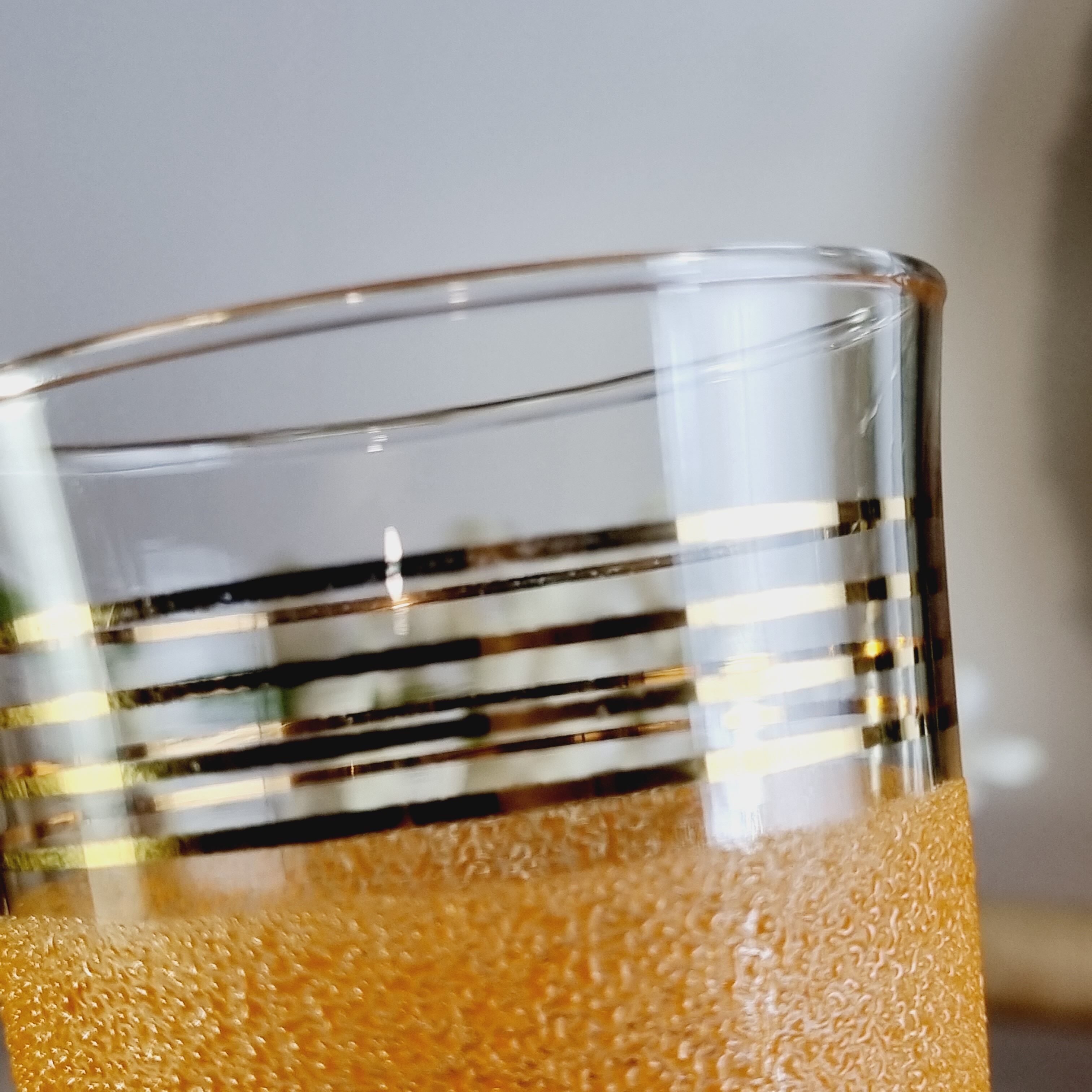 Set of 15 colored granite glasses