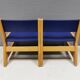 Brio children's chairs in light wood with blue lacquered seat and backrest
