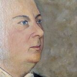 Old oil painting portrait of a man from the 20th century