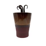 Mid-century Modern style brown artistic ceramic vase, Gabriele Bucci Italy
