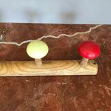 Old coat rack with 4 school hooks