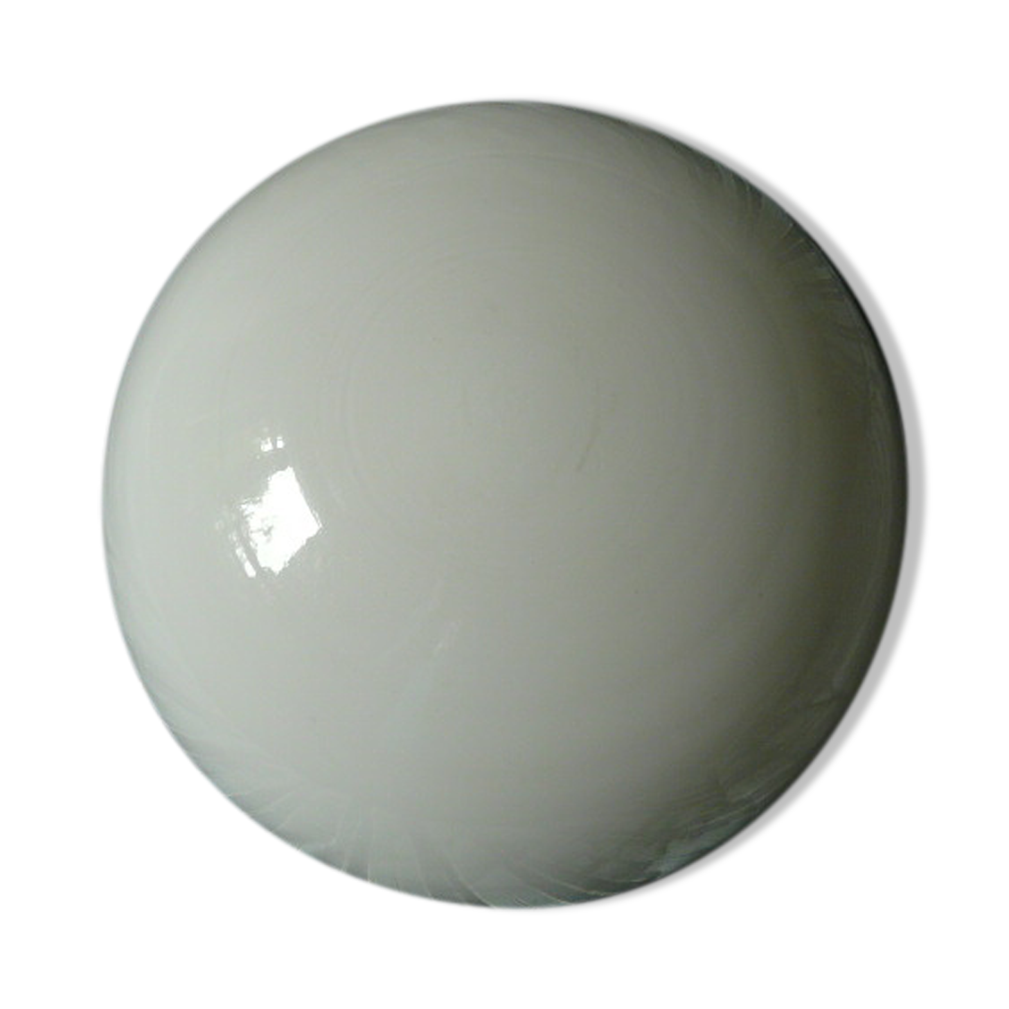 Ceiling lamp in opaline half-moon 1950 diameter: 20cm.