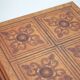 Wood table with marquetry, table with an antique parquet top, antique table.