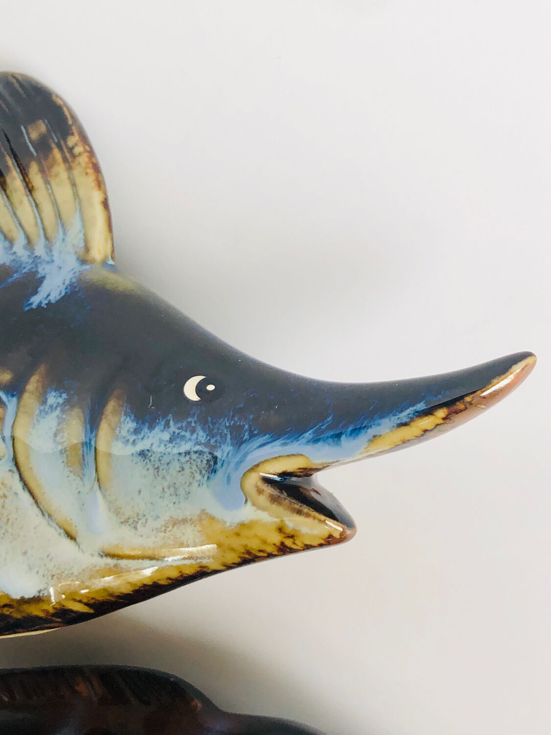 2 fish in glazed ceramic vintage