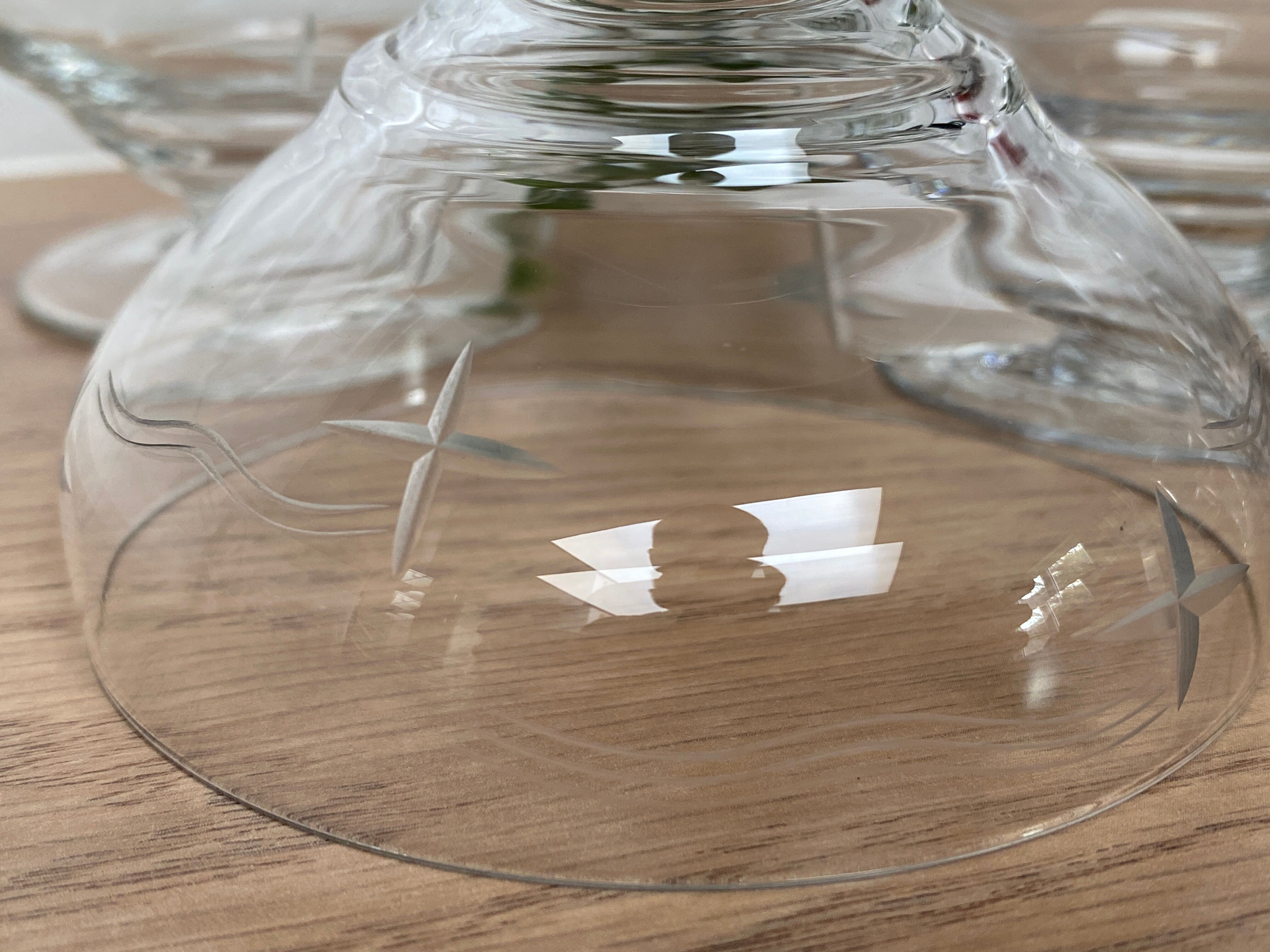 Set of 4 cut glass cups