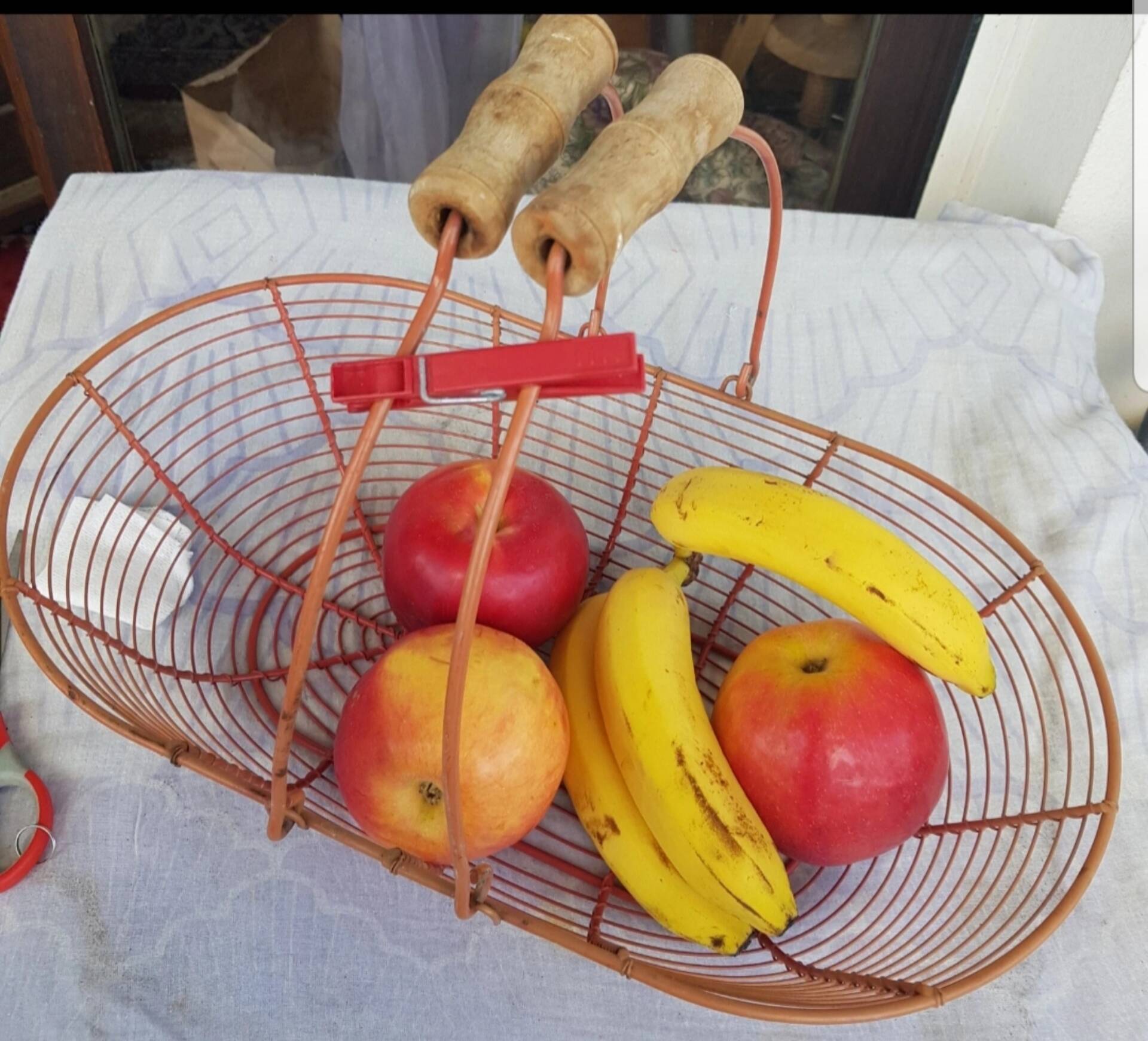 Basket of fruits and vegetables, vintage