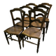 Set of 6 chairs in solid walnut and caning, circa 1870
