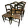 Set of 6 chairs in solid walnut and caning, circa 1870