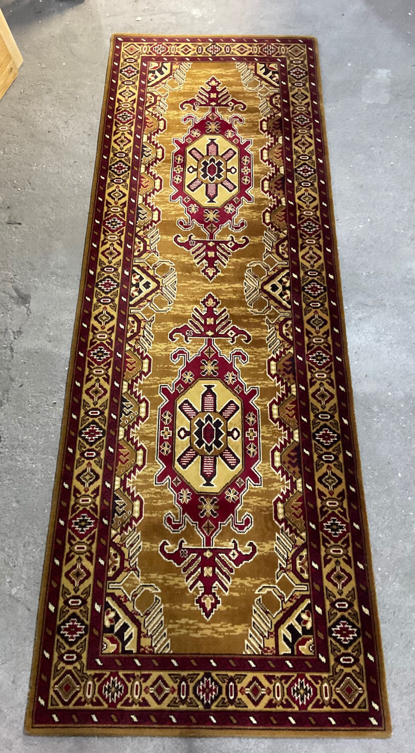 Vintage pure wool carpet 244x83