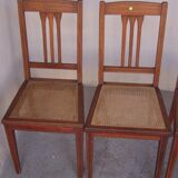 Set of 8 chairs and two fautuils of English style mahogany and mahogany veneer