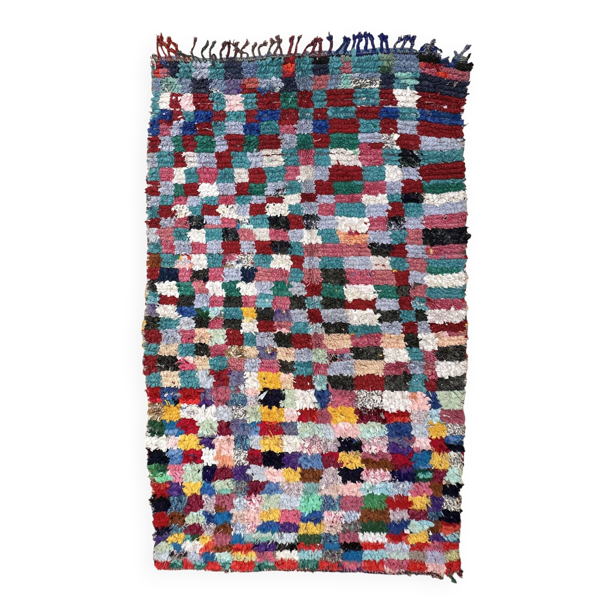 Colorful Boucherouite Moroccan rug - 141 x 237 cm