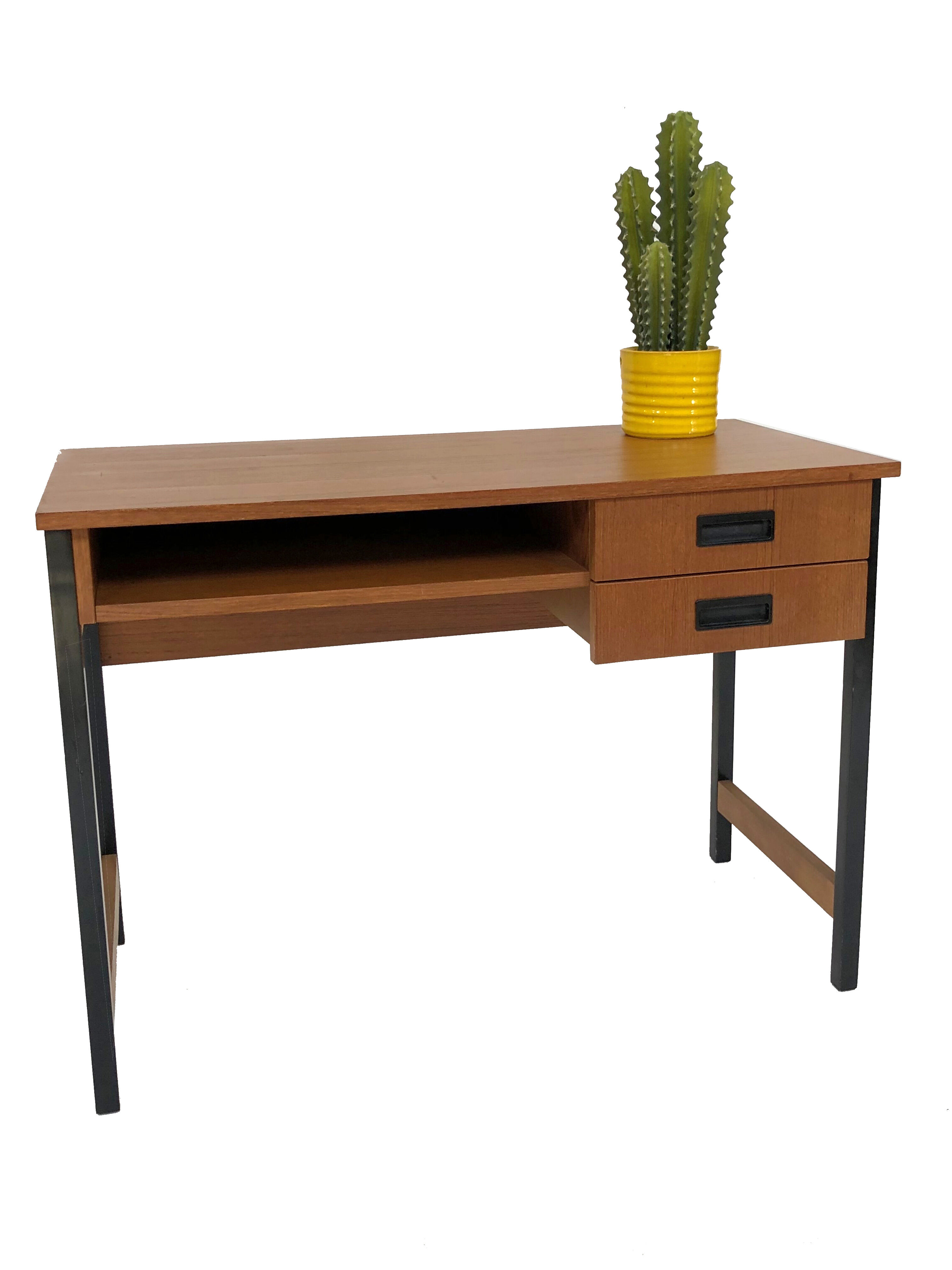 Desk of the 60 years with teak top, dutch