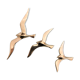 Series of 3 golden brass seagulls to hang