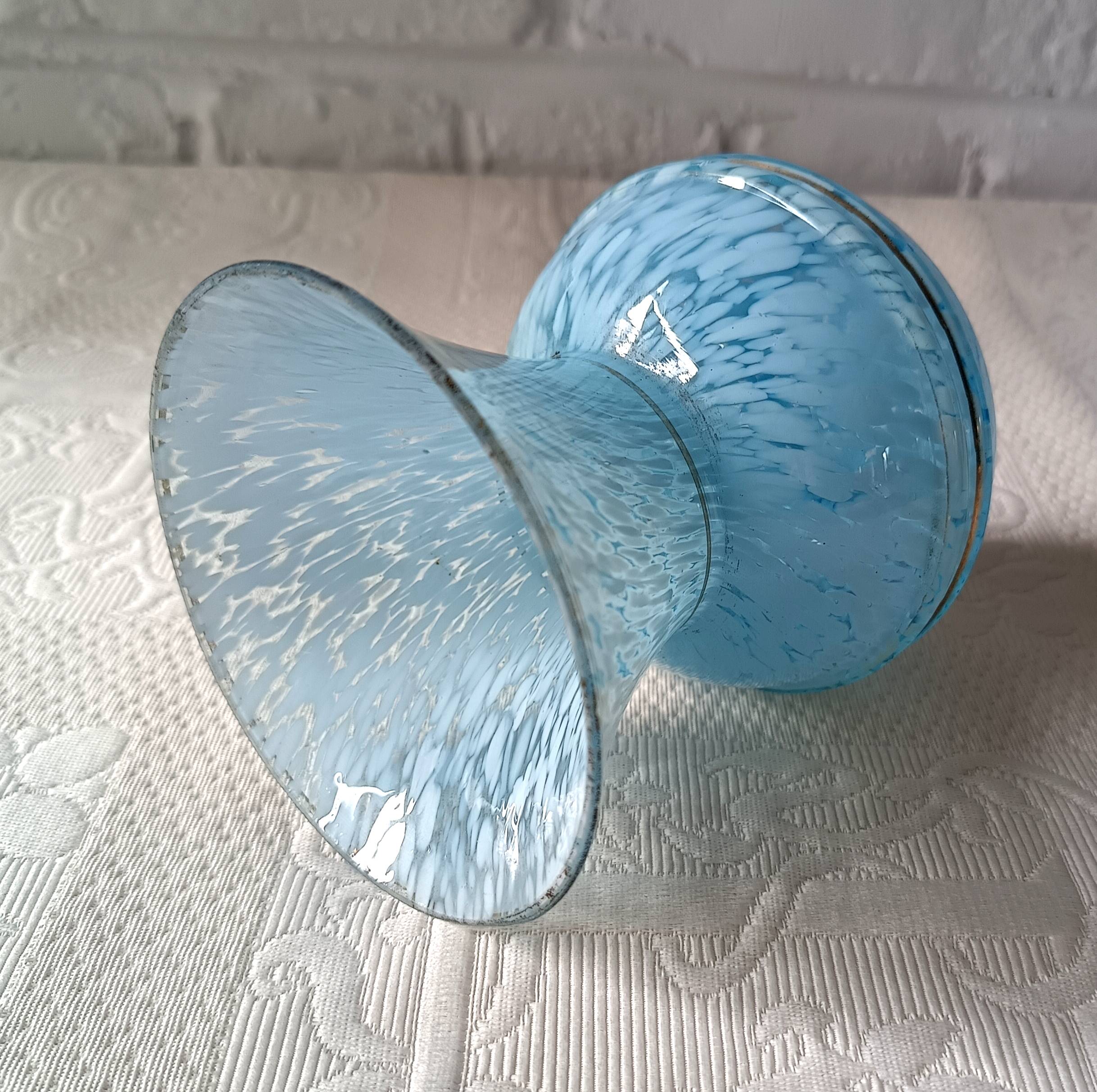 Small vintage light blue Clichy vase