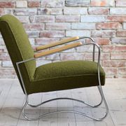 Bauhaus style armchairs, 1950s, polish design, kvadrat reupholstery, set of 2
