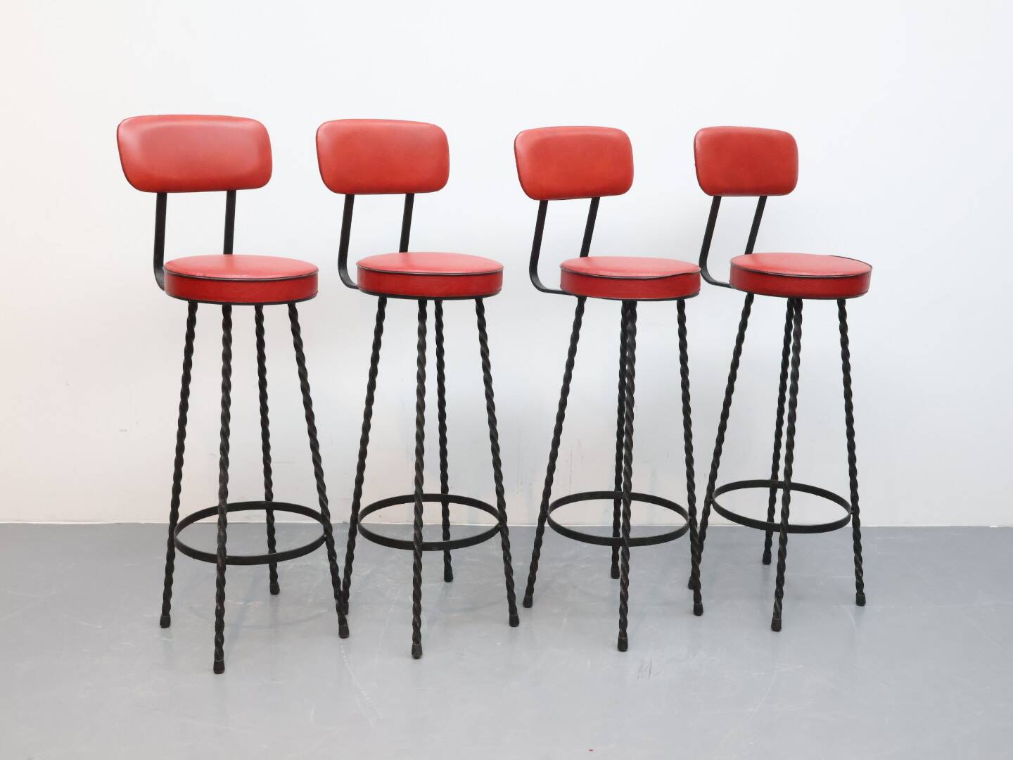 Set barkrukken gietijzer rood skai