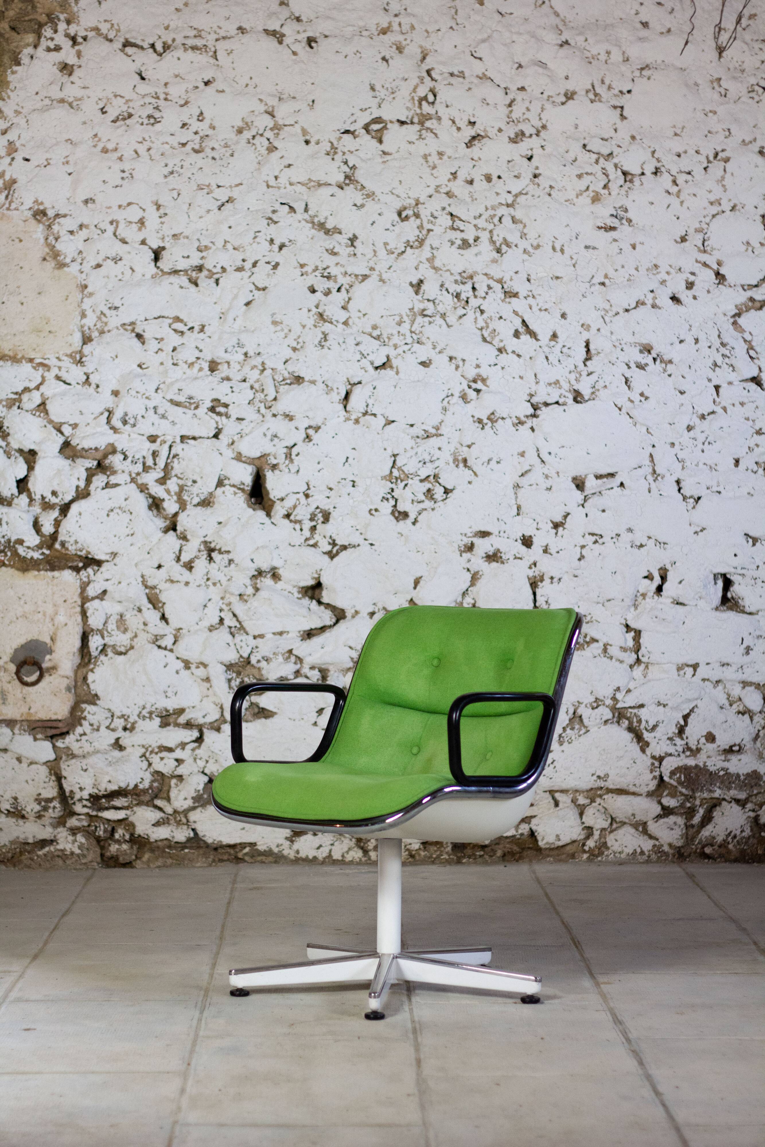 Green executive armchair by Charles Pollock for Knoll, 1960